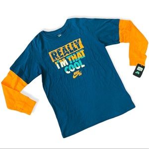 Nike Long Sleeve Layered T Shirt Skateboarding Graphic Tee NWT Size XL